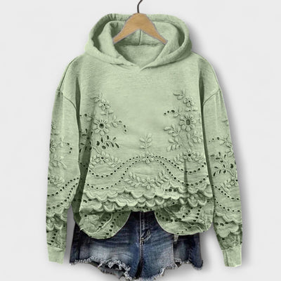 Vintage Hoodie με λουλουδάτο σχέδιο