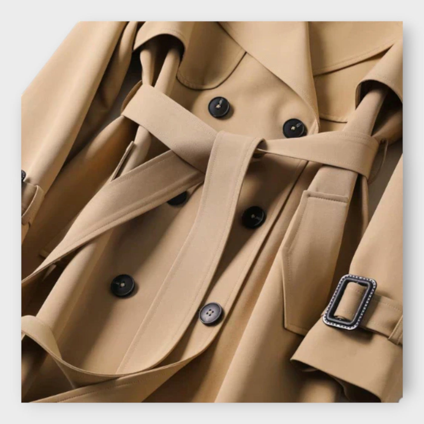 Κλασικό Μακρύ Trench Coat με Ζώνη