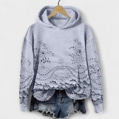 Vintage Hoodie με λουλουδάτο σχέδιο