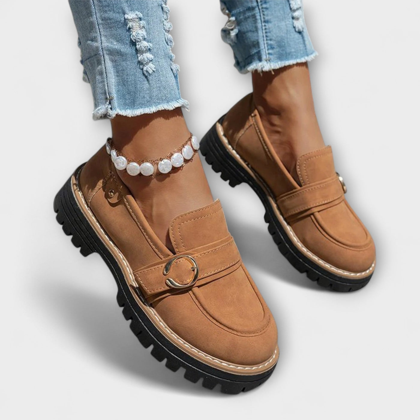 Ελένη Λώρα Casual Loafers Στρογγυλή Μύτη Άνετη Κατασκευή
